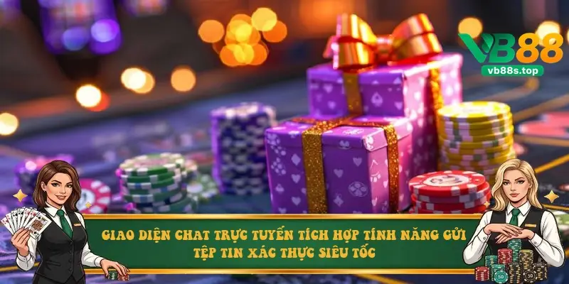 Giao diện chat trực tuyến tích hợp tính năng gửi tệp tin xác thực siêu tốc